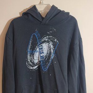 All Saints Hoodie Space Grey Galaxy Mens Large Preowned